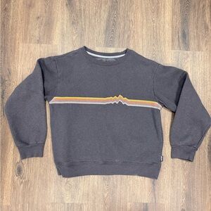 Gray Sweater with Multicolor Stripe